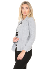 Load image into Gallery viewer, Womens Fine Knitted Striped Jumper Open Long Sleeve Sweater Twin Cardigan

