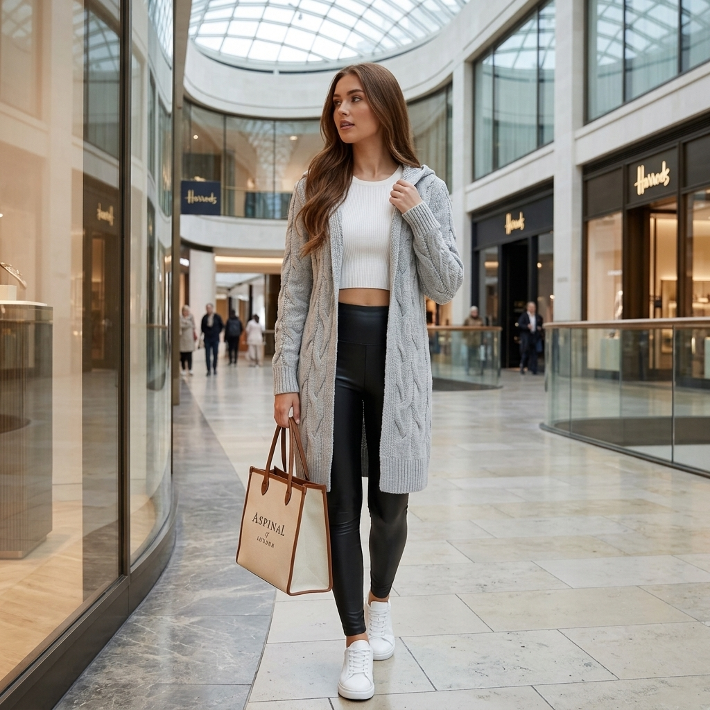 Luxe Diva Womens Oversized Hooded Cardigan Chunky Cable Knit Longline Open Front Winter Casual Style
