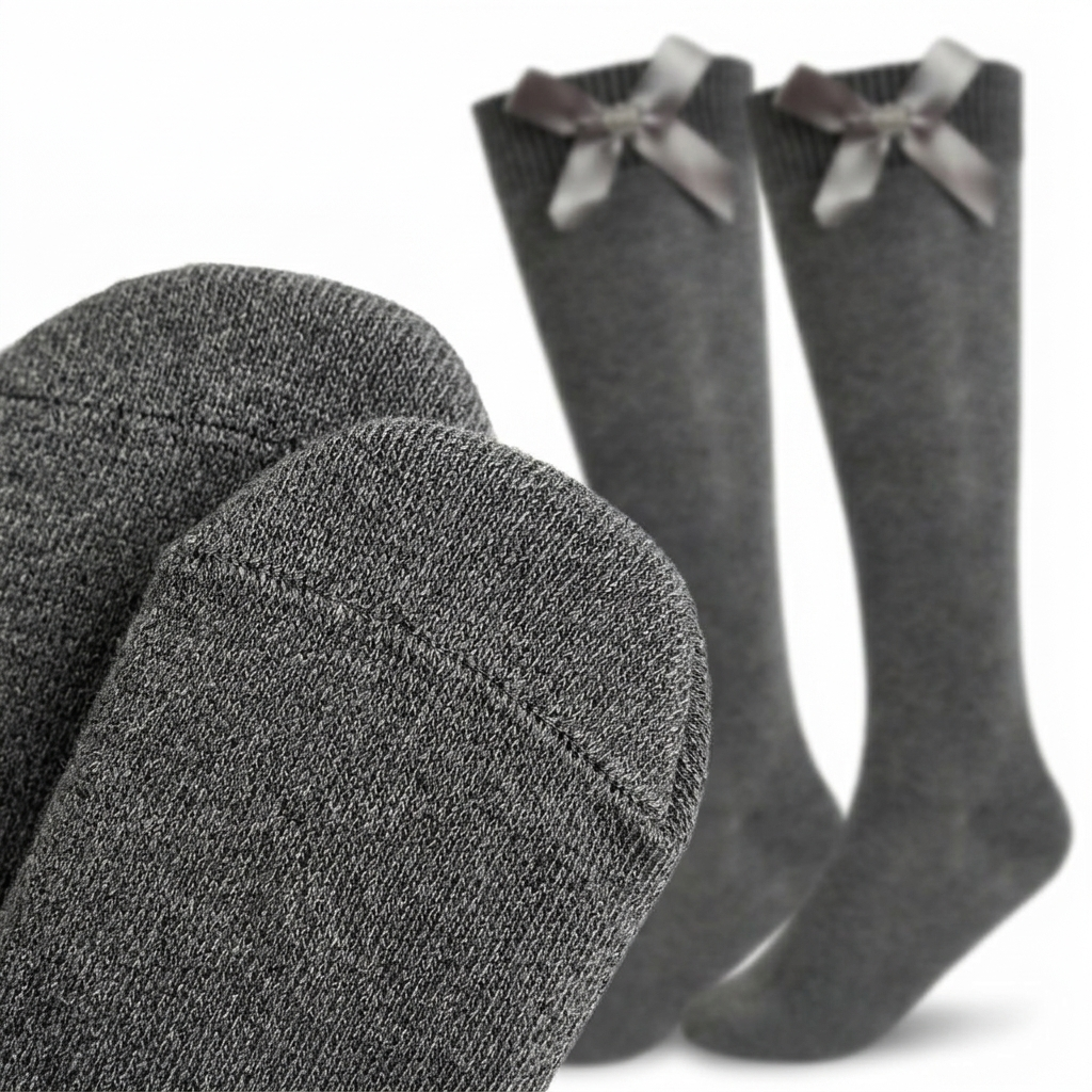 LUXE DIVA  Cotton Rich Girls Knee High School Bow Socks Pack 3 6 12