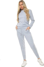 Load image into Gallery viewer, Womens Long Sleeve Loungewear Ladies Two Piece Co ord Set Tracksuit Ladies Crew Neck Sweatshirt and Drawstring Baggy Jogger Pant
