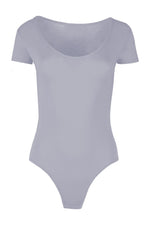 Load image into Gallery viewer, Womens Ladies New Cap Short Sleeve Plain Round Neck Stretch Leotard Bodysuit T-Shirt Plunge Top
