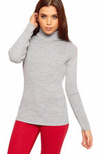 Load image into Gallery viewer, Plus Size Ladies High Polo Roll Neck Long Sleeve Ribbed Knitted Jumper Sweater
