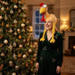 LUXE DIVA Adult Turkey Gobbler Hat with Long Legs, Novelty Plush Christmas Santa Hat, Funny Xmas Fancy Dress Party Costume & Headwear