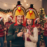 LUXE DIVA Adult Turkey Hat – Novelty Christmas, Xmas & Thanksgiving Fancy Dress Party Hat