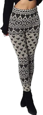 Load image into Gallery viewer, Womens Knitted Tartan Leggings Ladies Soft Warm Wool Christmas Retro Legging
