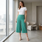 LUXEDIVA Women's Comfortable Wide Leg Culottes Elasticated Waist Casual Cropped Trousers UK 8-26