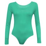 Load image into Gallery viewer, Ladies New Plain Round Neck Long Sleeve Slim Fit Basic Stretchy Leotard Bodysuit Top
