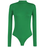 Load image into Gallery viewer, Womens Ladies Long Sleeve Polo Turtle Neck Plain Stretch Bodysuit UK 8-26
