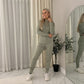 LUXE DIVA Women's Plain Tracksuit Set Crew Neck Sweatshirt Joggers Casual 2 Piece