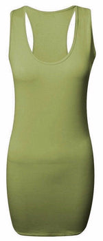 Load image into Gallery viewer, New Ladies Womens Long Racer Back Bodycon Muscle Vest Top Gym Top 8-26
