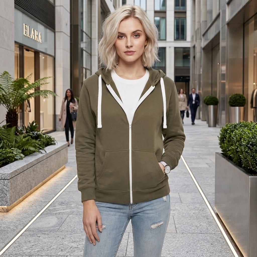 LUXE DIVA Women's Fleece Zip Hoodie Hooded Sweatshirt Jacket UK S-5XL