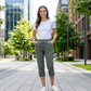 LUXE DIVA Women's Cherry Berry Capri Trousers – Stretch 3/4 Length