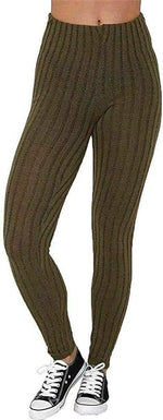 Load image into Gallery viewer, Ladies Chunky Cable Knitted Full Length Thick Leggings Women&#39;s Stretchy Pants Ladies Plain Warm Thick Chunky Cable Ladies Ribbed Knitted Leggings
