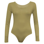 Load image into Gallery viewer, Ladies New Plain Round Neck Long Sleeve Slim Fit Basic Stretchy Leotard Bodysuit Top
