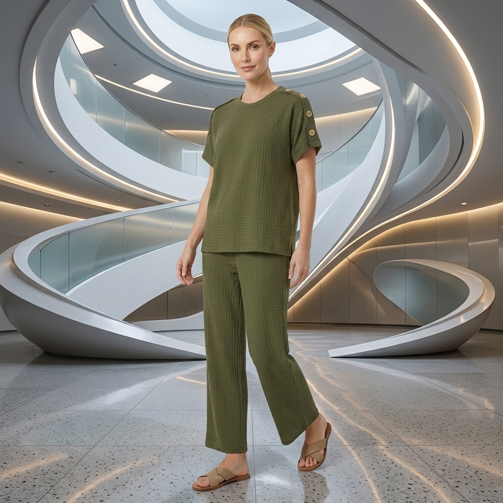 LUXE DIVA Women’s 2 Piece Tracksuit Set, Short Sleeve Top & Wide Leg Trousers, Casual Summer Co Ord Outfit