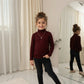 LUXE DIVA Kids Ribbed Polo Neck Top