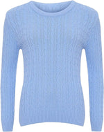 Load image into Gallery viewer, Ladies Long Sleeve Round Neck Knitted Cable Women’s Jumper Knitted Sweater Pull Over Jumper Top Knit Warm Winter Chunky Everyday Casual Pullover Plain Tops Sizes 8-26
