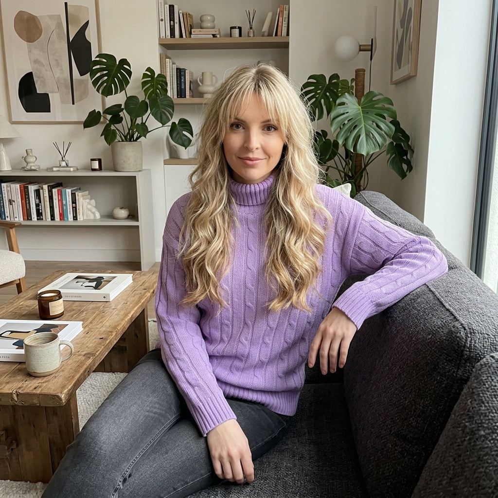 LUXE DIVA Women's Polo Neck Jumper – Warm Long Sleeve Pullover Sweater