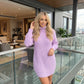 Women's Chunky Knitted Polo Neck Jumper Dress – Oversized Roll Neck Winter Sweater