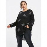 LUXE DIVA Italian Batwing Star Print Tunic