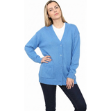 LUXE DIVA Women’s Longline V Neck Cardigan 5 Button Oversized Knit