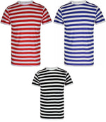 Load image into Gallery viewer, MEN WOMEN&#39;S STRIPED T-SHIRT UNISEX CREW NECK SHORT SLEEVE CASUAL SUMMER TOP UK SIZES S-2XL
