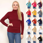 Load image into Gallery viewer, Ladies High Roll Neck Fine Jumper Sweater Long Sleeve Polo Ribbed Top
