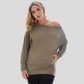 LUXE DIVA One Off-Shoulder Tops with Long Sleeves, Off Shoulder Batwing Jumper, Ladies Batwing Top in Black, Red, White Plus 21 Colors More UK