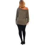 Load image into Gallery viewer, LUXE DIVA One Off-Shoulder Tops with Long Sleeves, Off Shoulder Batwing Jumper, Ladies Batwing Top in Black, Red, White Plus 21 Colors More UK
