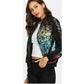 LUXE DIVA Ladies sequin glitter bomber club dance party festival costume biker jacket