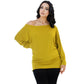 LUXE DIVA One Off-Shoulder Tops with Long Sleeves, Off Shoulder Batwing Jumper, Ladies Batwing Top in Black, Red, White Plus 21 Colors More UK
