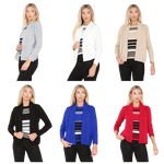 Load image into Gallery viewer, Womens Fine Knitted Striped Jumper Open Long Sleeve Sweater Twin Cardigan
