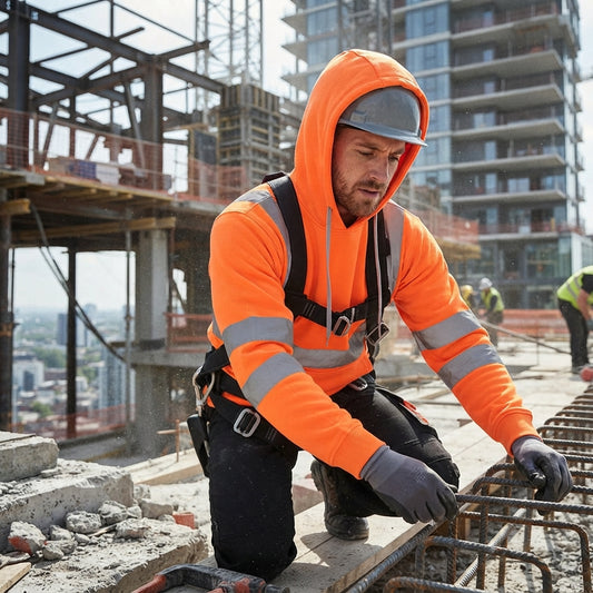 Luxe Diva Men's Class 3 Hi-Vis Reflective Safety Hoodie