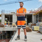Luxe Diva Men's Hi-Vis Safety Cargo Shorts - High Visibility Workwear with Reflective Tape & Combat Pockets