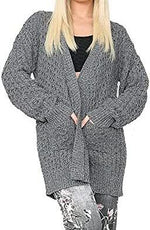 Load image into Gallery viewer, Women Crochet Knitted Oversized Cardigan Ladies Jumpers Open Front Long Sleeve Plus Size Sheer Knit Solid Cardigans Top
