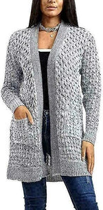 Load image into Gallery viewer, Women Crochet Knitted Oversized Cardigan Ladies Jumpers Open Front Long Sleeve Plus Size Sheer Knit Solid Cardigans Top
