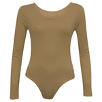 Load image into Gallery viewer, Ladies New Plain Round Neck Long Sleeve Slim Fit Basic Stretchy Leotard Bodysuit Top
