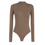 Load image into Gallery viewer, Womens Ladies Long Sleeve Polo Turtle Neck Plain Stretch Bodysuit UK 8-26
