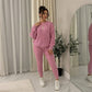 Women's Solid Drop Shoulder Sweater Set, 2024 New Drop Shoulder Rib-Knit Sweater & Pants Set