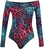 Load image into Gallery viewer, Ladies Womens Off Shoulder Long Sleeve Top Plain Stretch Bardot Bodysuit Leotard UK 8-26
