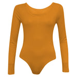 Load image into Gallery viewer, Ladies New Plain Round Neck Long Sleeve Slim Fit Basic Stretchy Leotard Bodysuit Top

