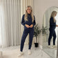 LUXE DIVA Women's Plain Tracksuit Set Crew Neck Sweatshirt Joggers Casual 2 Piece