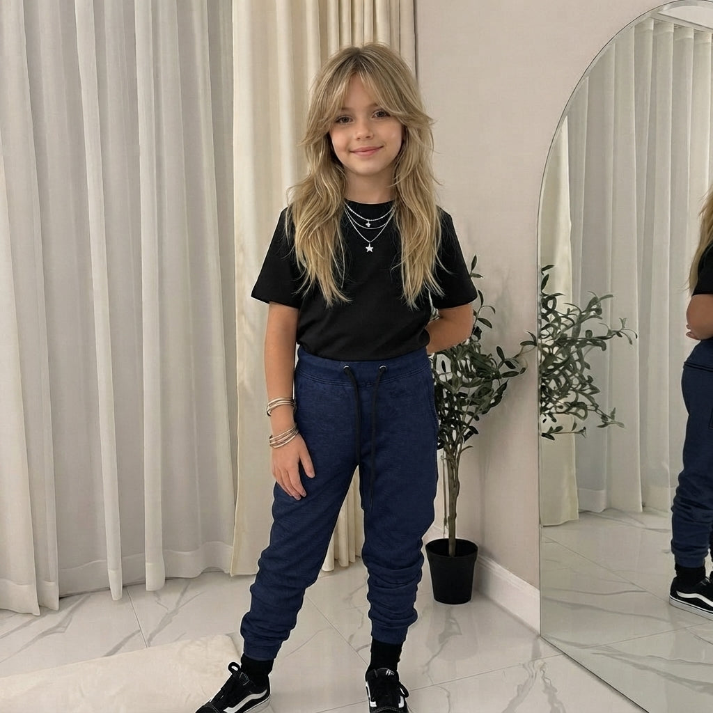 LUXE DIVA Kids Unisex Fleece Joggers Boys Girls PE School Sports Casual Wear