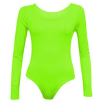 Load image into Gallery viewer, Ladies New Plain Round Neck Long Sleeve Slim Fit Basic Stretchy Leotard Bodysuit Top

