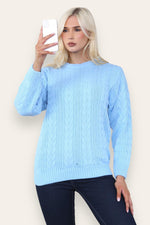 Load image into Gallery viewer, LUXE DIVA LADIES WOMENS BRAND NEW LONG SLEEVE SWEATER CREW NECK CHAIN LINK PATTERN THICK KNIT WINTER JUMPER Cardigan Clothing
