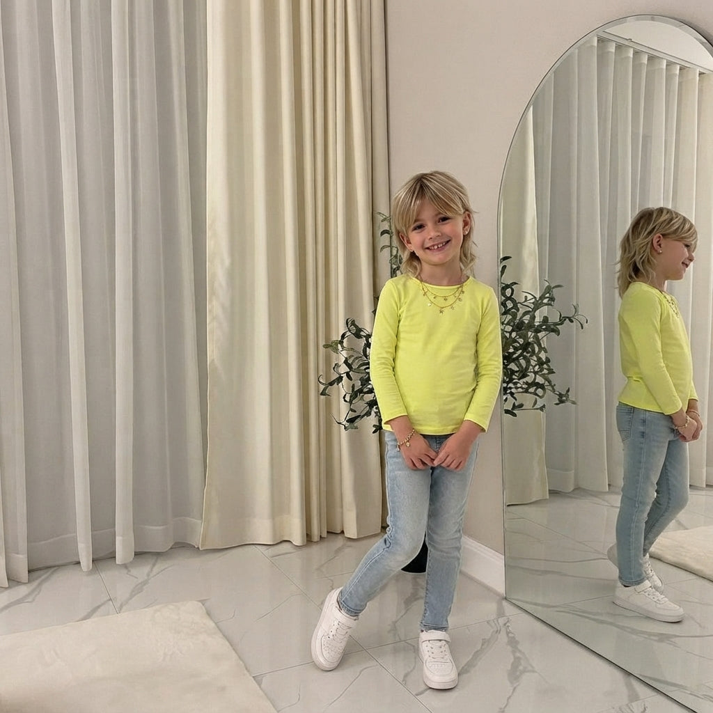 LUXE DIVA Kids Long Sleeve T-Shirt Ages 2–6 Boys Girls Casual Top