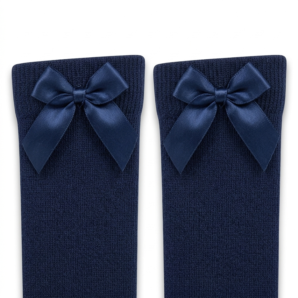 LUXE DIVA  Cotton Rich Girls Knee High School Bow Socks Pack 3 6 12