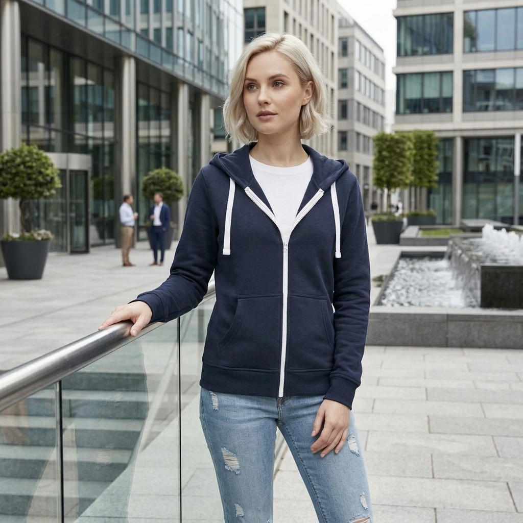 LUXE DIVA Women's Fleece Zip Hoodie Hooded Sweatshirt Jacket UK S-5XL