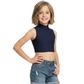 LUXE DIVA Girls Mock Neck Crop Top for Dance & Sports