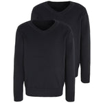 Load image into Gallery viewer, Kids Boys Girls Pack of 2 V Neck School Jumper Sweatshirt
